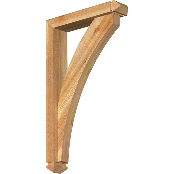 Ekena Millwork Thorton Arts and Crafts Rough Sawn Bracket w/ Offset Brace, Western Red Cedar, 4"W x 18"D x 30"H BKT0402X18X30THR03RWR - main